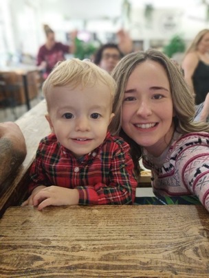 Katherine Jones with Finley Pattison-Linighan