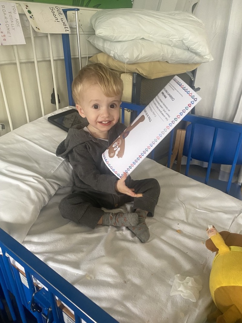 CHRISTMAS IN HOSPITAL: Finley Pattison-Linighan.
