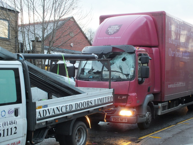 Main image for Lorry driver in accident escapes uninjured