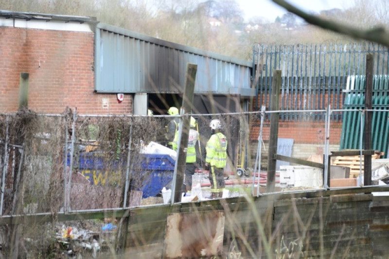 Main image for Fire crews tackle centre blaze