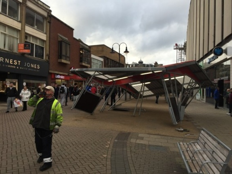 Main image for Ambulance ploughs into market stalls