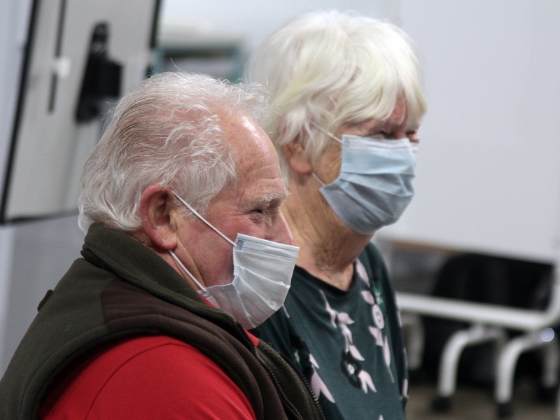 Main image for Elderly couple among first to receive vaccine at arena