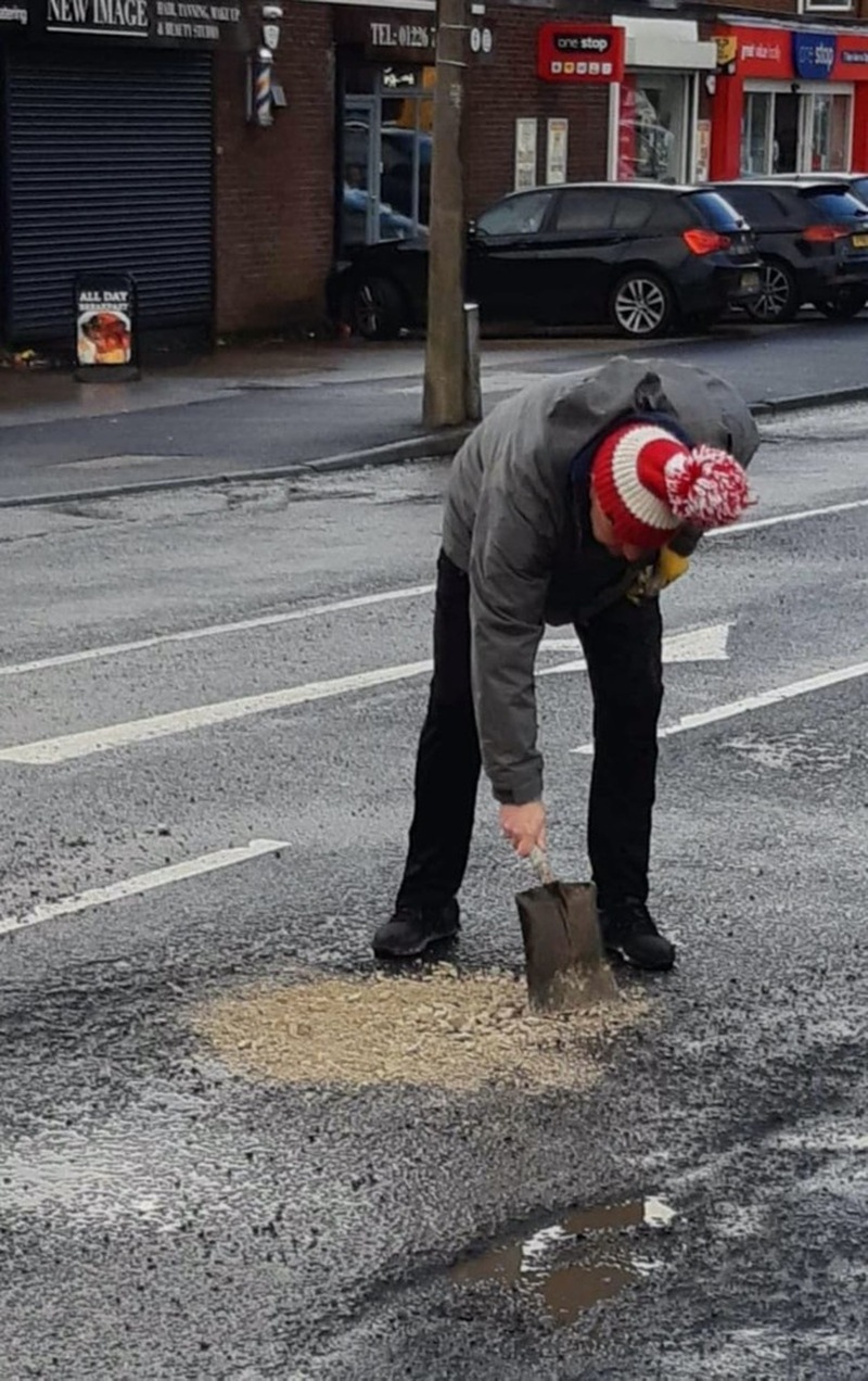 The pothole before