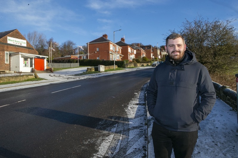 Hot Spot: Coun Jake Lodge at the speeding hot spot in Ward Green which is going to be monitored in coming weeks. Picture Shaun Colborn PD091797