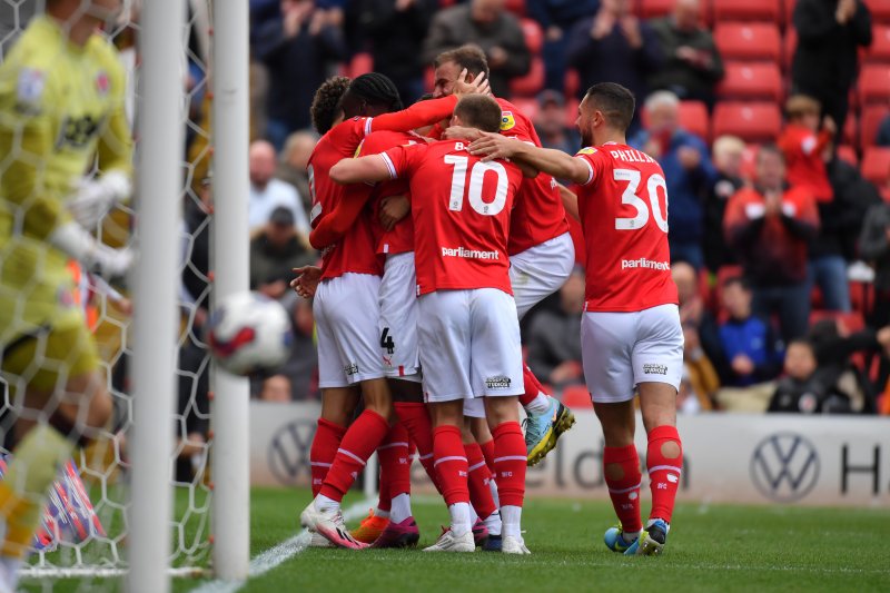 Barnsley celebrate during their September win over Charlton
