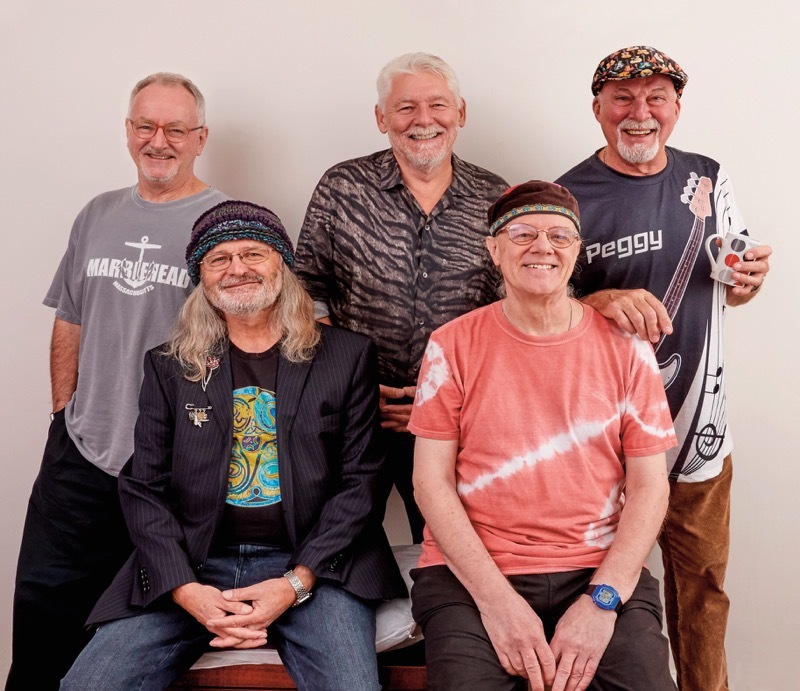 The current line-up of Ric Sanders, Dave Mattacks, Simon Nicol, Dave Pegg and Chris Leslie.