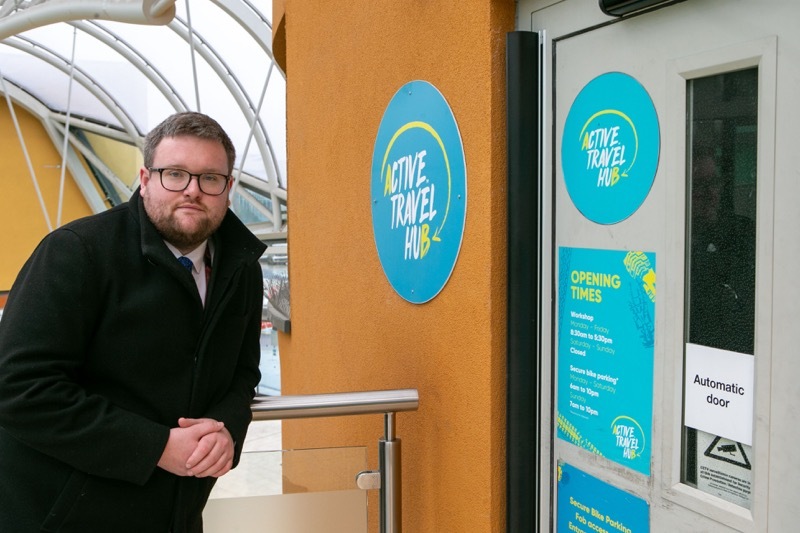 Travel Hub: Travel hub Barnsley has had a makeover, signed off to the value of £900k, pictured outside is Coun James Higginbottom. Picture Shaun Colborn PD092794