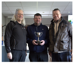 Boz Davison, Dean Warden (below) and Eric Richardson (organiser, winner and Chair of Dodworth Miners Welfare). Pictures: Ray Morris.