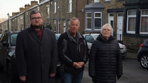 FLOODING WOES: Couns James Higginbottom, Robert Frost and Brenda Eastwood. Picture: Scott Firth.