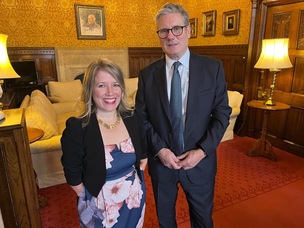 IMPORTANT MEETING: Marie TIdball and Sir Keir Starmer.