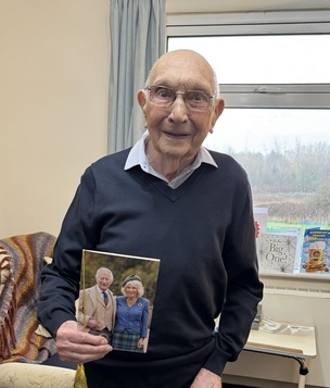 Eric Caffery celebrating his 100th birthday.