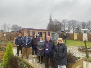 NEW LEASE OF LIFE: Heather Coultard, Couns Wendy Cain, Martin Morrell and Sue Bellamy with volunteers.