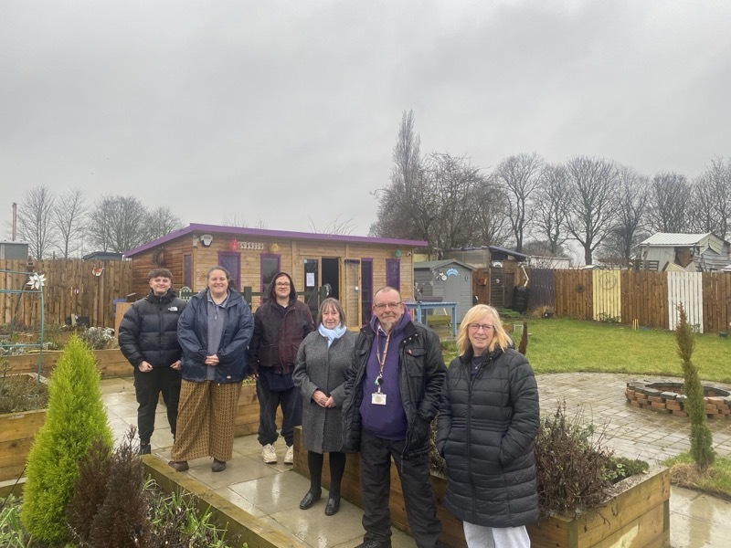 NEW LEASE OF LIFE: Heather Coultard, Couns Wendy Cain, Martin Morrell and Sue Bellamy with volunteers.
