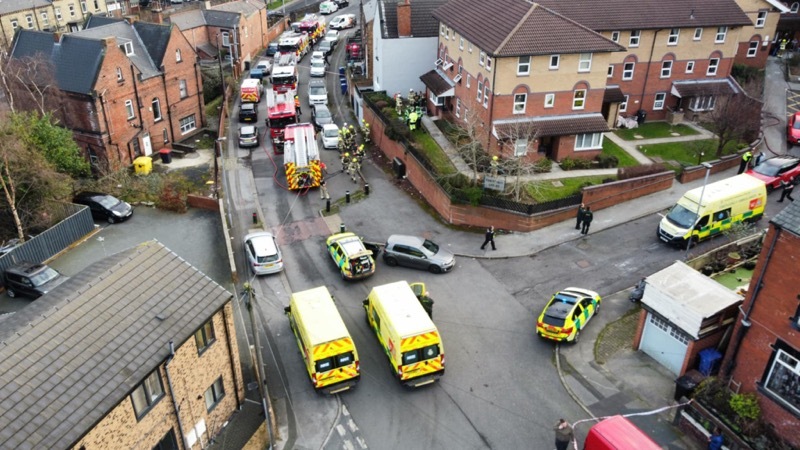 BLAZE: Six fire eKeith Barracloiughngines and the emergency services were called to the area on Tuesday afternoon. Picture: Keith Barraclough.