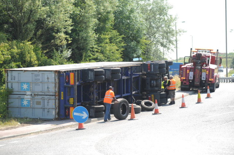 Main image for Lorry crash shuts road