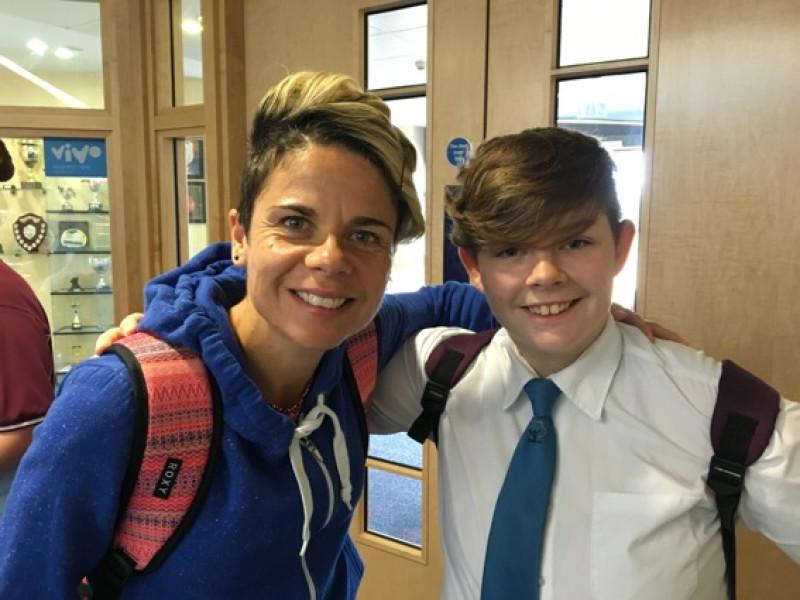 Main image for Former England footballer visits school