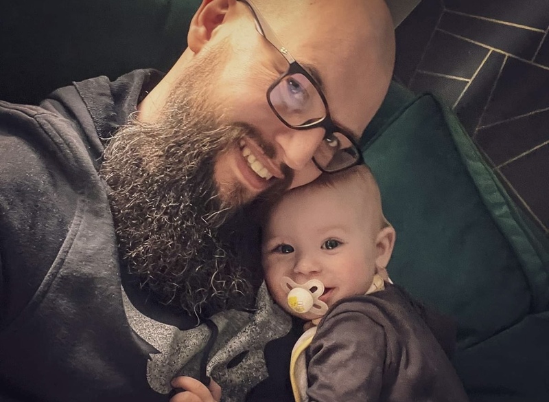 HEARTBREAKING: Matt Heald with his son Ezra.