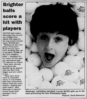 Balls went brighter for Wimbledon back in 1996 Image