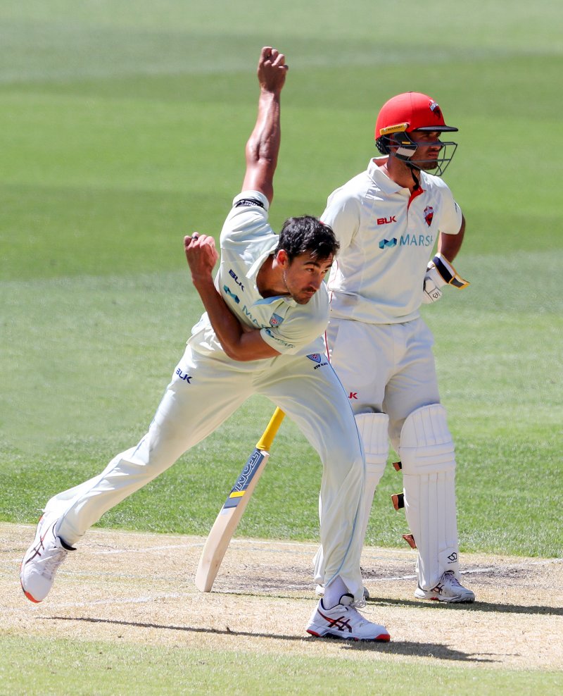Jake Weatherald, right, with Australia bowler Mitchell Start
