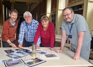 COAL STORY: The trust’s research volunteers, choosing some of the exhibits for Wentworth’s Coal Story. L-R: Andy Wallis, Ian Smith, Deborah Smith, Andy Smith.