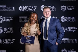 AWARD: Selma with Chronicle deputy editor Josh Timlin.