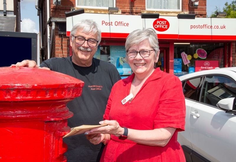 LAST POST: Jim and Jackie call it a day at Wilthorpe post office. PD094299