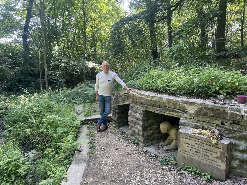MEMORIAL: Stewart at the site in Nabs Wood.