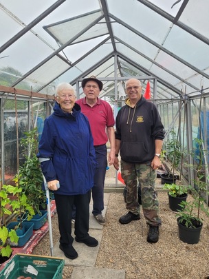 Wombwell Station Community Garden’s Eileen Parr, Guy Fisher and Rob Punniss.