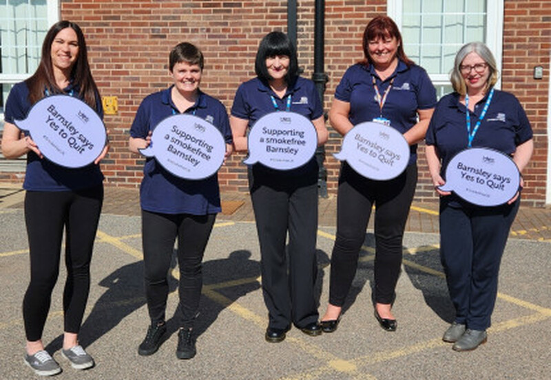 CELEBRATION: The team at Yorkshire Smokefree Barnsley.