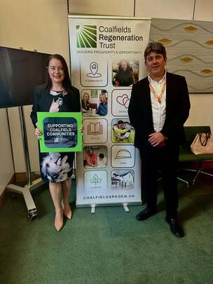VOW: Stephanie with the Coalfields Regeneration Trust’s Andy Lock.