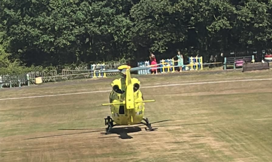 Main image for Air ambulance lands on Shaw Lane cricket field after 'horrific' injury