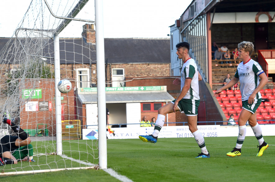 Kieffer Moore scores at York in 2018