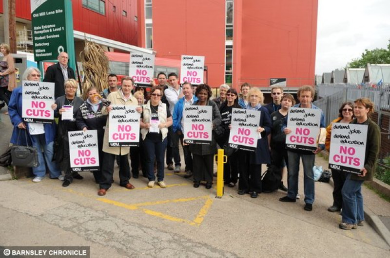 Main image for 'We've been thrown away' - striking college staff