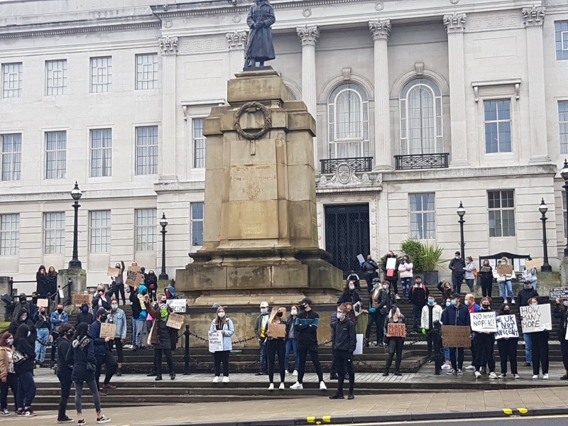 Main image for Black Lives Matter protest marred by firework throw