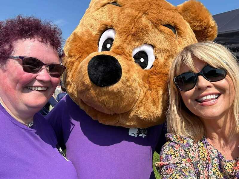 FUN RUN: Claire Throssell with supporter Christine Talbot.