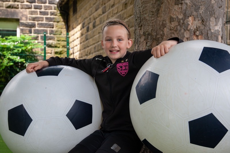 GRANDAD’S WIN: A competition held by Lidl, to go to the Euro’s in Germany, led to Oxspring primary pupil Charlotte Grange going as a England Mascot and will meet players. Pictur Shaun Colborn PD093262