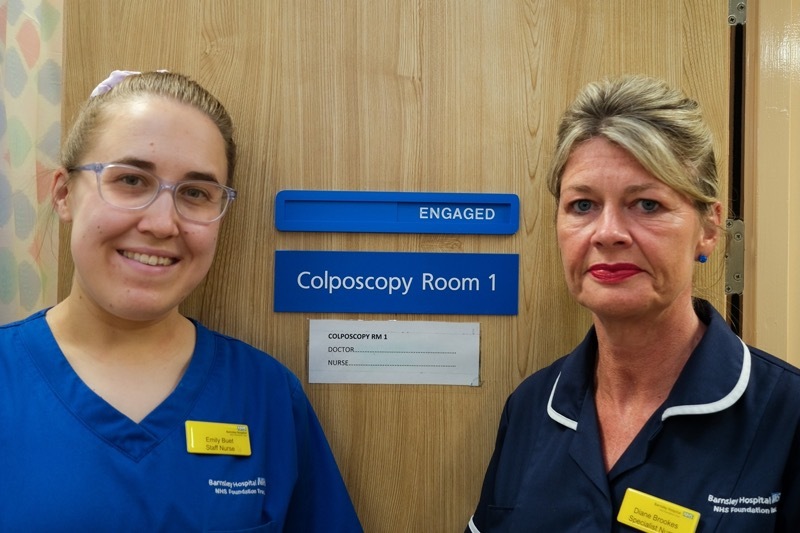 PLEA: Macmillan’s Sara Andrews with nurse Diane Brookes. Picture: Charley Atkins.
