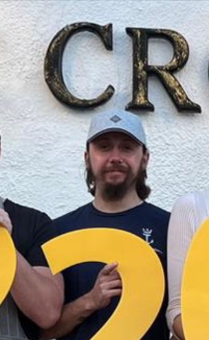 FUNDRAISER: Tom, who went a year without a hair cut or shave.