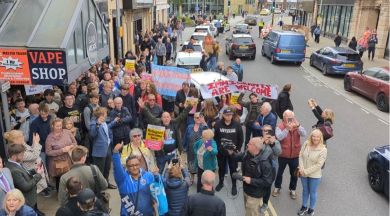 Main image for Nigel Farage's visit sparks town centre protest