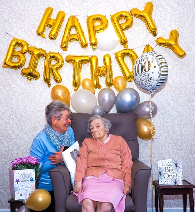 Joyce Marsh with her mother Freda Dobson who is celebrating turning 100