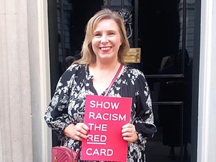 SHOW RACISM THE RED CARD: Lucy Evans.