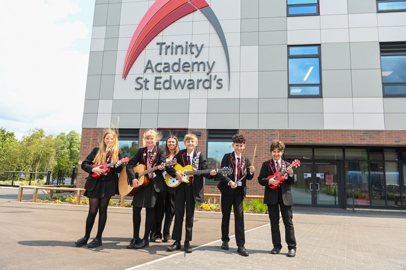 MUSIC MAD: Pupils at Trinity Academy St Edward’s.