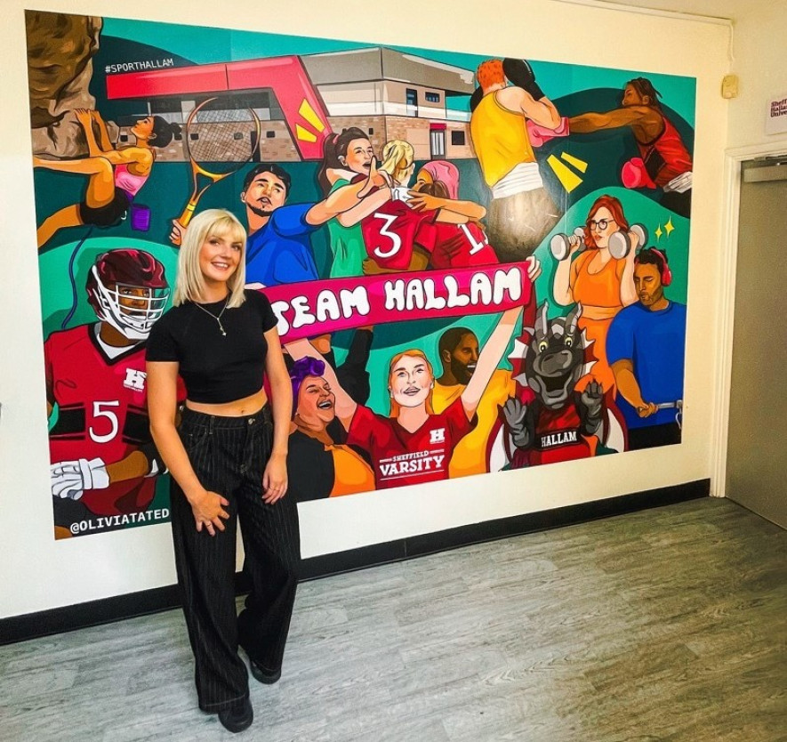 PROUD: Olivia Tate with her new mural.