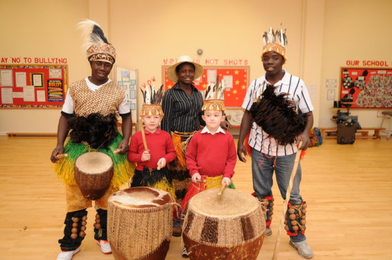 Main image for Pupils bang the drum for Ugandan school