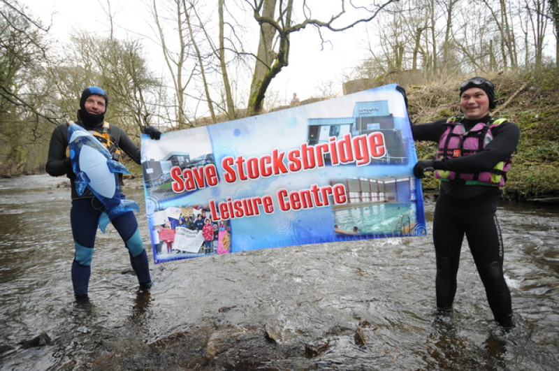 Main image for 'Fruit loop in wet suit' protests leisure centre closure