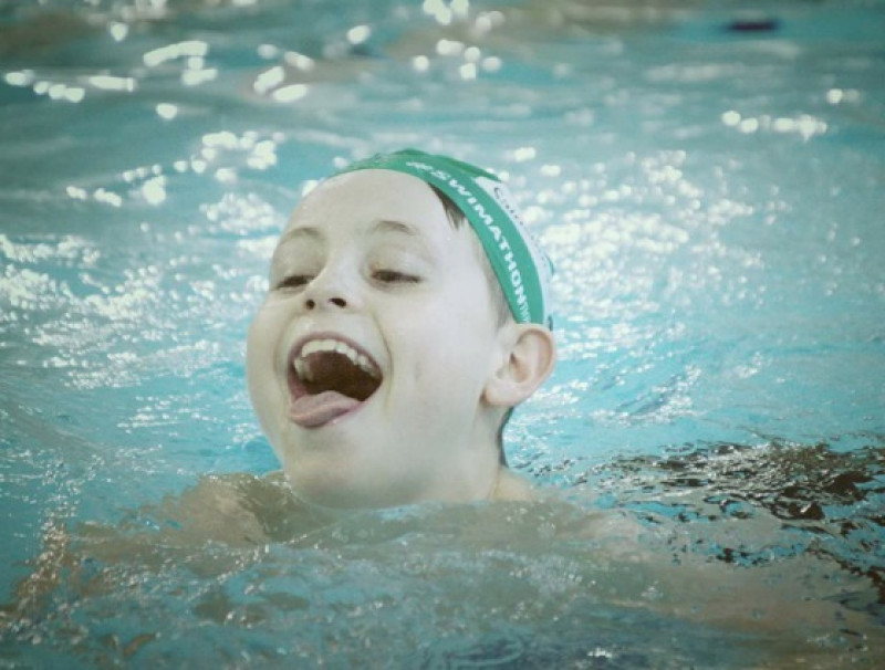 Main image for Darfield lad completes epic Sport Relief swim