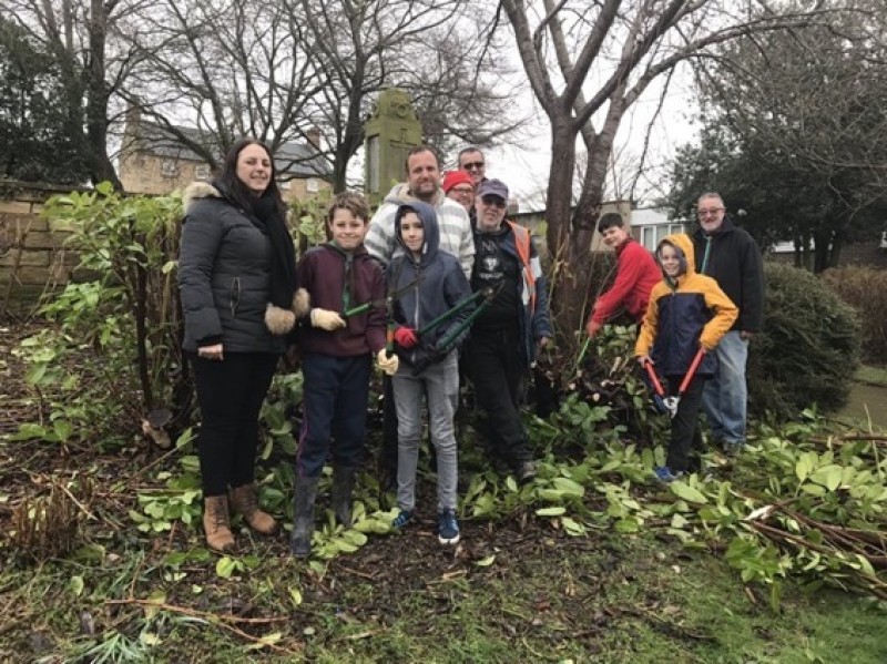 Main image for Volunteers spruce up Darfield memorial