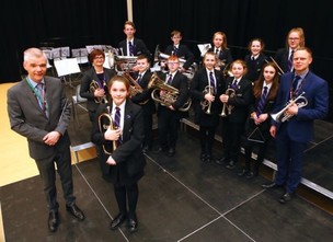 Students blowing their own trumpets... Image