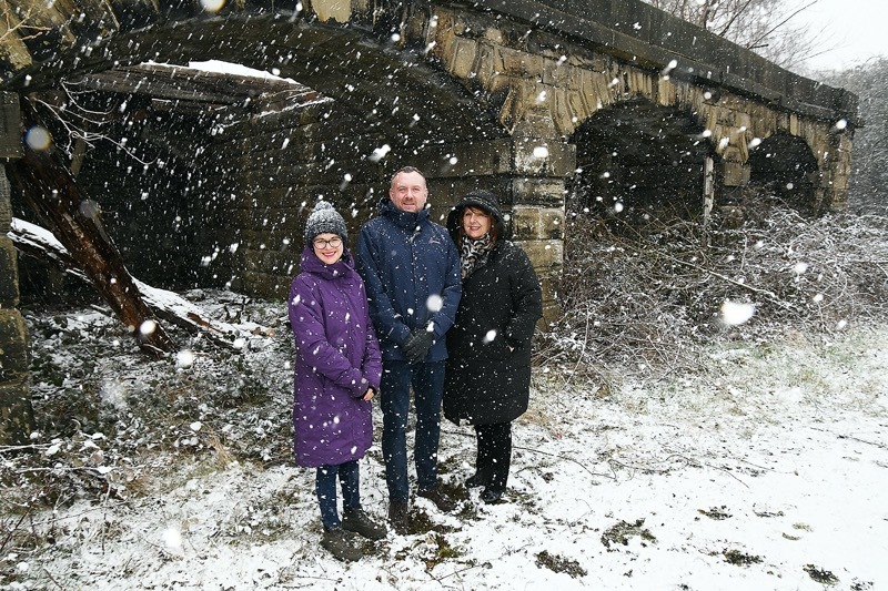 COAL DROPS: Hannah Kitching, Mike Stead and Jo King at the site of the renovation.  Picture: Wes Hobson.  PD091968.