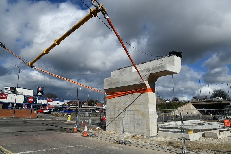 Bridge works at bus and train station. Picture: Wes Hobson.  PD091018.